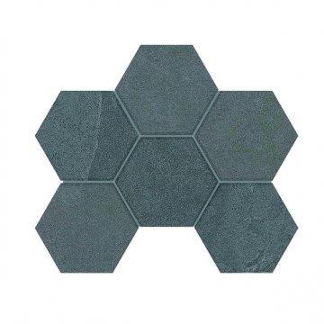 Карвинг 60x60 Луна (Luna) Estima: Мозаика LN03/TE03 Гексагон 25x28,5 непол. Темно-серый