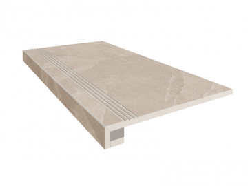 Карвинг 60x60 Терра (Terra) Estima: Комплект непол. (прямоугол. бортик) с насечками + Подступенок (14,5x120)) Бежевый