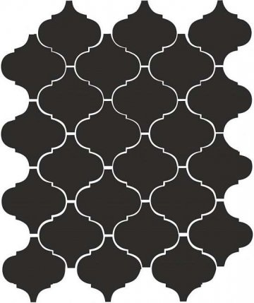 Карвинг 60x60 Арабески глянцевый Kerama Marazzi: Мозаика Арабески глянцевый Черный глянцевый