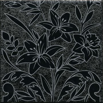 Декоры Барберино Kerama Marazzi: Декор настенный Барберино 3 Черный Глянцевый