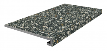 Карвинг 60x60 Бричиола Kerama Marazzi: Ступень фронтальная клееная Бричиола чёрный матовый обрезной 33x60x0,9