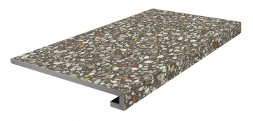 Карвинг 60x60 Бричиола Kerama Marazzi: Ступень фронтальная клееная Бричиола коричневый матовый обрезной 33x60x0,9