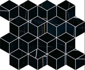 Карвинг 60x60 Греппи Kerama Marazzi: Мозаика Греппи Черный мозаичный