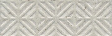 Карвинг 60x60 Карму Kerama Marazzi: Бордюр настенный Карму Серый Светлый Матовый Обрезной 30х9.6