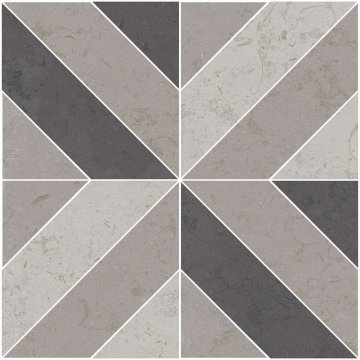Карвинг 60x60 Карму Kerama Marazzi: Декор Карму Про Лаймстоун Серый Матовый 60х60