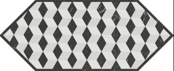 Карвинг 60x60 Келуш Kerama Marazzi: Декор настенный Келуш 4 Черно-Белый