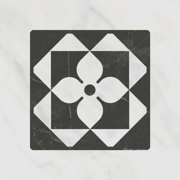Карвинг 60x60 Келуш Kerama Marazzi: Декор настенный Келуш 3 Грань Черно-Белый
