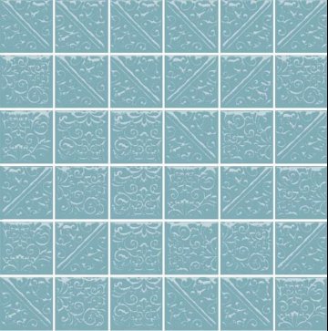 Карвинг 60x60 Ла-Виллет Kerama Marazzi: Мозаика Ла-Виллет Бирюзовый темный 30.1х30.1