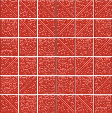 Карвинг 60x60 Ла-Виллет Kerama Marazzi: Мозаика Ла-Виллет Красный 30.1х30.1