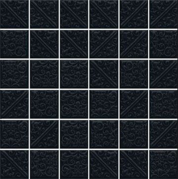 Карвинг 60x60 Ла-Виллет Kerama Marazzi: Мозаика Ла-Виллет Черный 30.1х30.1