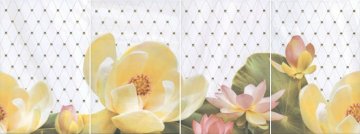 Карвинг 60x60 Летний сад Kerama Marazzi: Панно настенное Летний сад Светлый из 4 частей ПН30х80