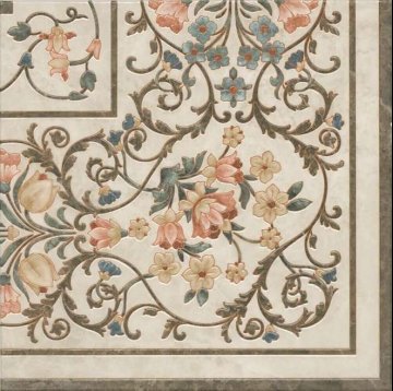 Карвинг 60x60 Лирия Kerama Marazzi: Декор напольный Лирия А17 Ковер угол лаппатированный