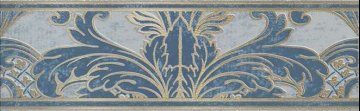 Карвинг 60x60 Лувр Kerama Marazzi: Бордюр настенный Лувр Cen. Золотой синий 20х6.3