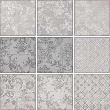 Карвинг 60x60 Марчиана Kerama Marazzi: Марчиана Микс серый 20х20