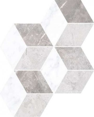 Карвинг 60x60 Мармори (Marmori) Vitra: Мозаика Ромб Теплый Микс