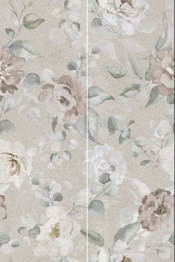 Карвинг 60x60 Риккарди Kerama Marazzi: Панно настенное Риккарди 1 Серый Светлый Матовый Обрезной 80x120