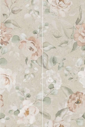 Карвинг 60x60 Риккарди Kerama Marazzi: Панно настенное Риккарди 2 Бежевый Матовый Обрезной 80x120