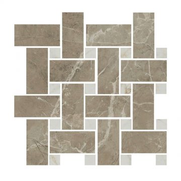 Карвинг 60x60 Серенада Kerama Marazzi: Мозаика Серенада Мозаичный Бежевый Темный Лаппатированный 32x32