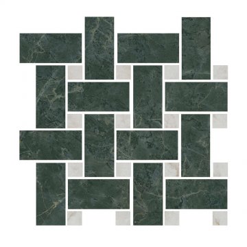 Карвинг 60x60 Серенада Kerama Marazzi: Мозаика Серенада Мозаичный Зеленый Лаппатированный 32x32