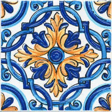 Карвинг 60x60 Соларо Kerama Marazzi: Декор напольный Соларо Капри майолика 490 9.8х9.8