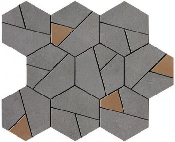 Карвинг 60x60 Boost (Буст) Atlas Concorde: Boost Smoke Mosaico Hex Yellow (AN68) 25x28,5