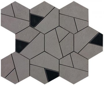Карвинг 60x60 Boost (Буст) Atlas Concorde: Boost Smoke Mosaico Hex Black (AN69) 25x28,5