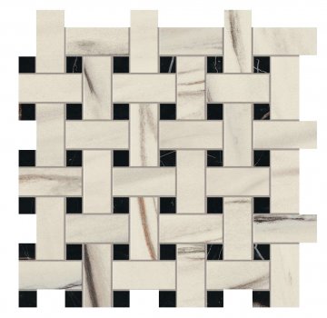 Мозаика Marvel Dream (Марвел Дриам) Atlas Concorde: Керамогранит Marvel Bianco F. Basket Weave Matt (AOVJ) 30,5x30,5