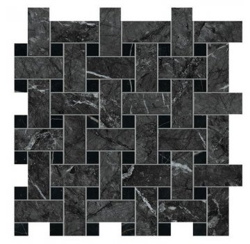 Мозаика Marvel Dream (Марвел Дриам) Atlas Concorde: Керамогранит Marvel Grigio Intenso Basket Weave Matt (AOVK) 30,5x30,5