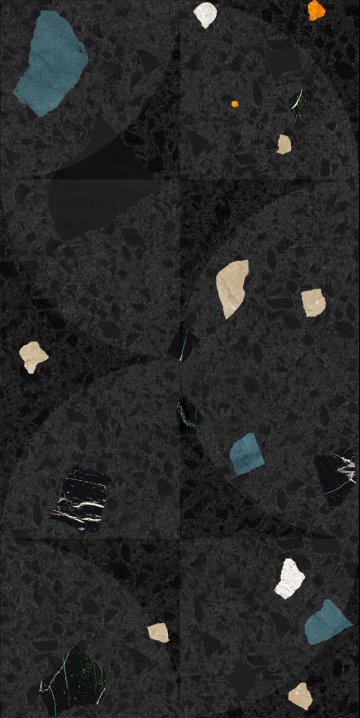Карвинг 60x60 Cray (Крей) Creto: Керамогранит Cray dark geometry 30х60