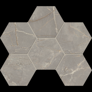 Карвинг 60x60 Бернини (Bernini) Estima: Мозаика BR03 Гексагон 25x28,5 непол. Серый