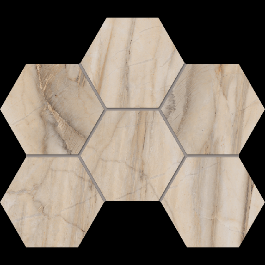 Мозаика  : Мозаика BR01 Гексагон 25x28,5 полир. Бежевый