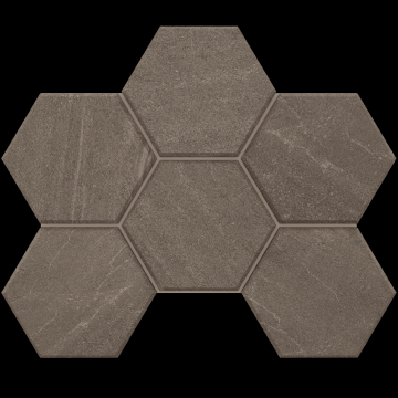 Карвинг 60x60 Габбро (Gabbro) Estima: Мозаика GB03 Гексагон 25x28,5 непол. Серый