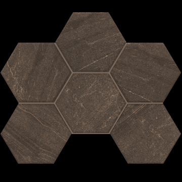 Карвинг 60x60 Габбро (Gabbro) Estima: Мозаика GB04 Гексагон 25x28,5 непол. Коричневый