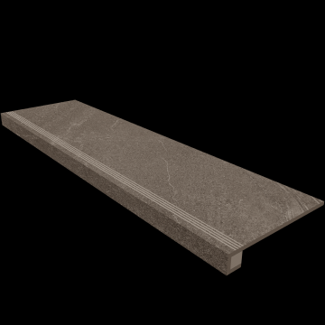 Карвинг 60x60 Габбро (Gabbro) Estima: Комплект непол. (прямоугол. бортик) с насечками + Подступенок (14,5x120)) Серый