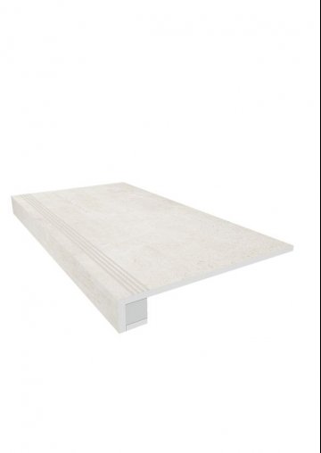 Карвинг 60x60 Кайлас (Kailas) Estima: Комплект  непол. (прямоугол. бортик) с насечками + Подступенок (14,5x120)) Слоновая кость