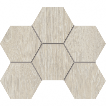 Карвинг 60x60 Крафт Вуд (Kraft Wood) Estima: Мозаика KW00 Гексагон 25x28,5 структур. Скандинавский дуб