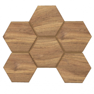Карвинг 60x60 Селекшн (Selection) Estima: Мозаика SI02 Гексагон 25x28,5x10 непол. Эвкалипт