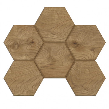 Карвинг 60x60 Селекшн (Selection) Estima: Мозаика SI04 Гексагон 25x28,5x10 непол. Грецкий орех