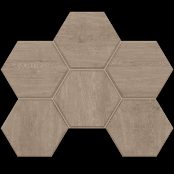 Карвинг 60x60 Классик Вуд (Classic Wood) Estima: Мозаика CW02 Гексагон 25x28,5 непол. Темно-серый