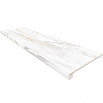 Карвинг 60x60 Суприм (Supreme) Estima: Подоконник угловой SM02 33х120 полир. без бокового выступа Белый
