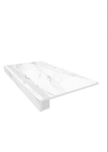 Карвинг 60x60 Суприм (Supreme) Estima: Комплект  непол. (прямоугол. бортик) с насечками + Подступенок (14,5x120)) Белый