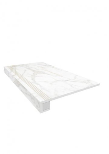 Карвинг 60x60 Суприм (Supreme) Estima: Комплект  непол. (прямоугол. бортик) с насечками + Подступенок (14,5x120)) Белый