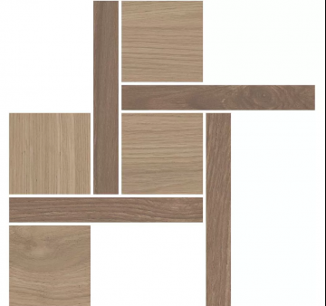 Карвинг 60x60 Альберони Kerama Marazzi: Декор Альберони 3 наборный коричневый матовый обрезной 27,5х27,5
