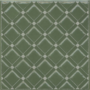 Карвинг 60x60 Бахия Kerama Marazzi: Бахия 1 зелёный глянцевый 9,8x9,8x0,7