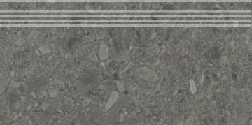 Карвинг 60x60 Чеппо ди Гре Kerama Marazzi: Ступень Чеппо ди Гре антрацит матовый обрезной 30х60