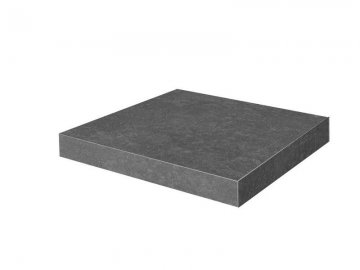 Карвинг 60x60 Касабланка Kerama Marazzi: Ступень угловая клееная Касабланка HP антрацит матовый обрезной 33x33x0,9