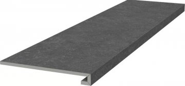 Карвинг 60x60 Касабланка Kerama Marazzi: Ступень фронтальная клееная Касабланка HP антрацит матовый обрезной 33x119,5x0,9