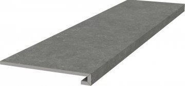 Карвинг 60x60 Касабланка Kerama Marazzi: Ступень фронтальная клееная Касабланка HP серый тёмный матовый обрезной 33x119,5x0,9