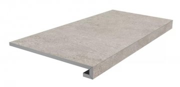 Карвинг 60x60 Портленд Kerama Marazzi: Ступень фронтальная клееная Портленд серый светлый матовый обрезной 33x80x0,9
