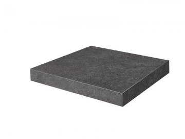 Карвинг 60x60 Портленд Kerama Marazzi: Ступень угловая клееная Портленд антрацит матовый обрезной 33x33x0,9